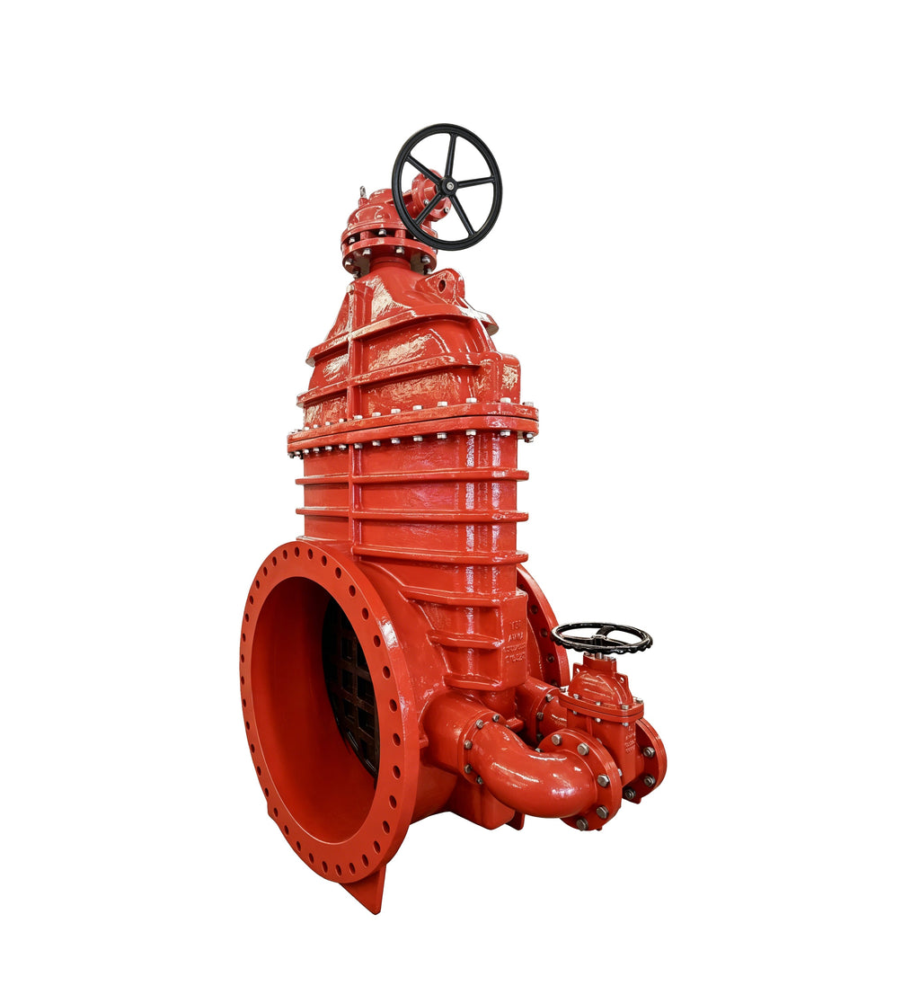 AWWA C509 Flanged Resilient NRS Gate Valve with Capnut & Bevel Gearbox & Bypass 250PSI (JHZ45XC-GB)