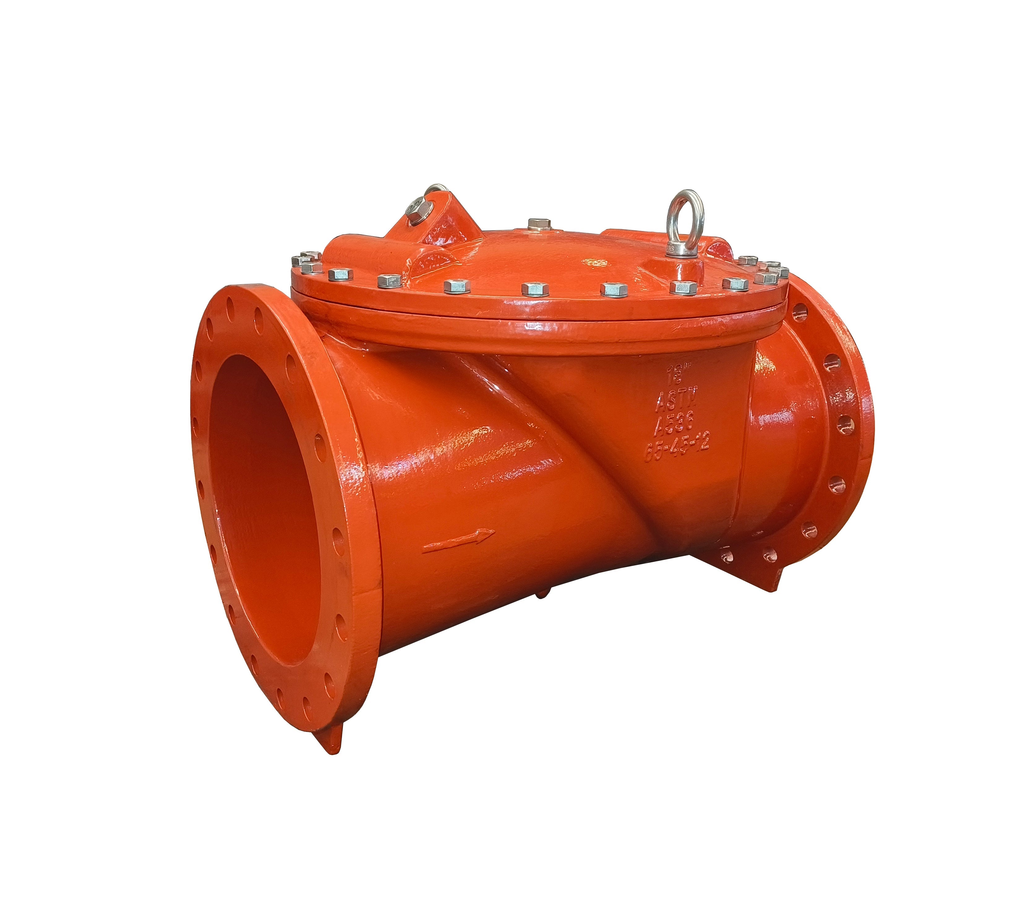 AWWA C508 Flange Check Valve 45Degree Rubber Disc with Anti Slip Pin (JKDC45D)